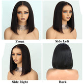 13x4 Straight Hair Bob Wigs Human Hair - Double Drawn